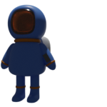 3d illustration of me in a blue space suit